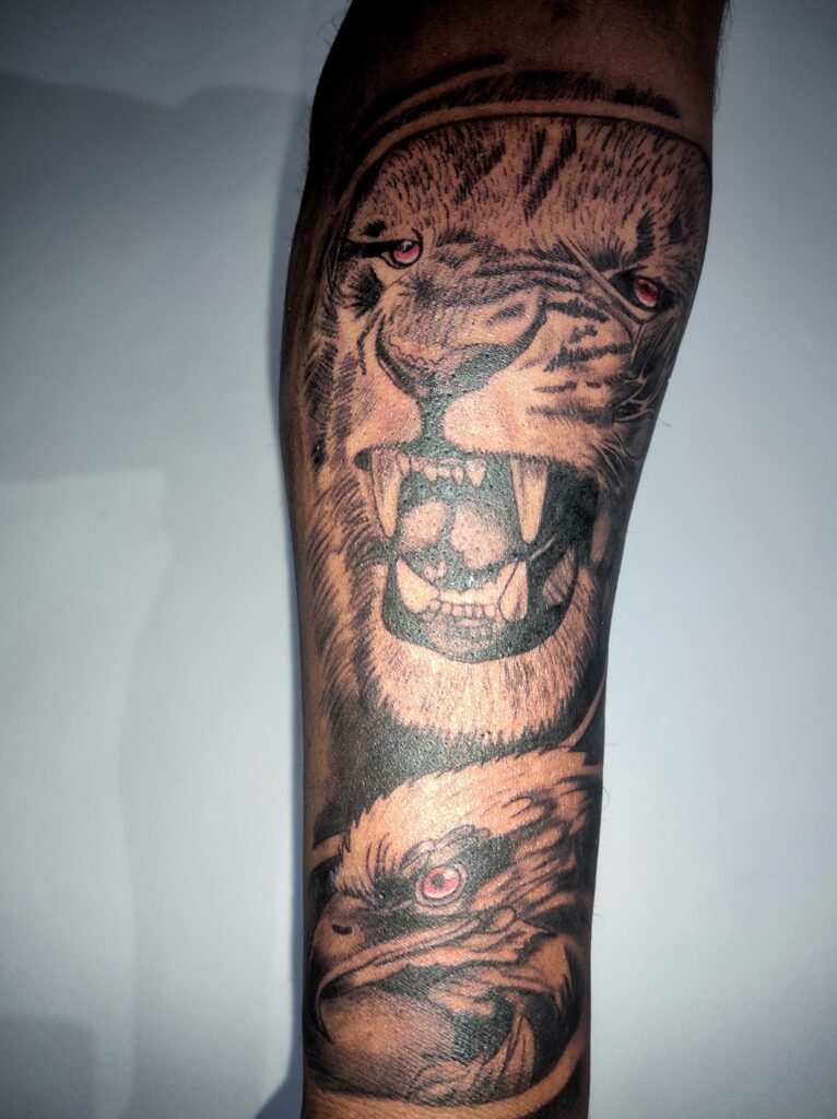 tiger eagle tattoo